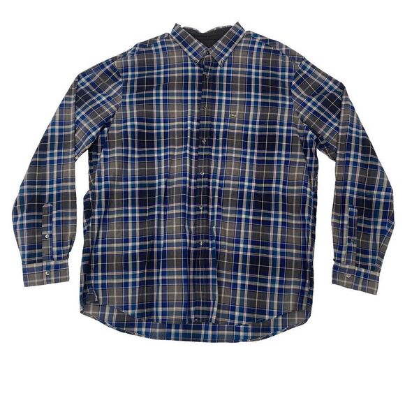 LACOSTE Men's Size 45  Blue Striped Long-Sleeve Button-Down Shirt Logo Cotton - Picture 1 of 15